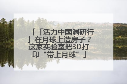「活力中国调研行」在月球上造房子？这家实验室把3D打印“带上月球”