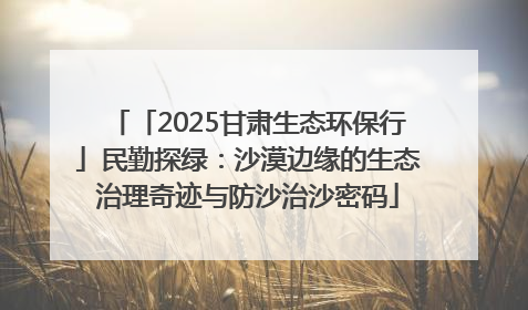 「2025甘肃生态环保行」民勤探绿：沙漠边缘的生态治理奇迹与防沙治沙密码