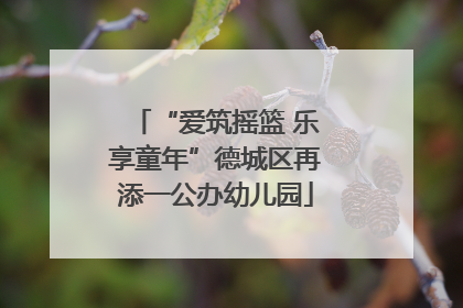 “爱筑摇篮 乐享童年”德城区再添一公办幼儿园