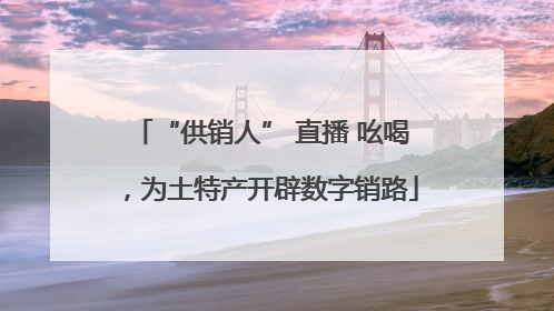 “供销人” 直播 吆喝，为土特产开辟数字销路