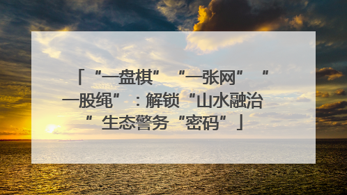 “一盘棋”“一张网”“一股绳”：解锁“山水融治”生态警务“密码”
