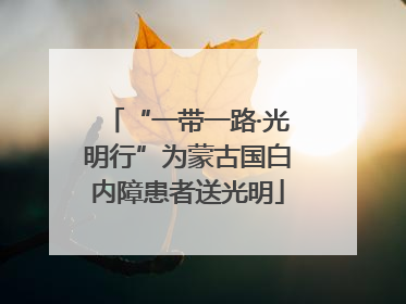 “一带一路·光明行”为蒙古国白内障患者送光明