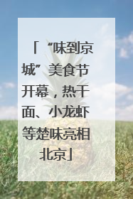 “味到京城”美食节开幕，热干面、小龙虾等楚味亮相北京