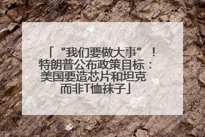 “我们要做大事”！特朗普公布政策目标：美国要造芯片和坦克 而非T恤袜子