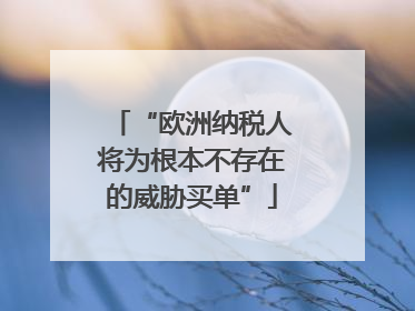 “欧洲纳税人将为根本不存在的威胁买单”
