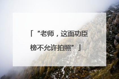 “老师，这面功臣榜不允许拍照”