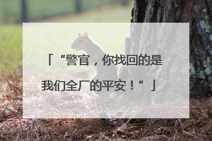 “警官，你找回的是我们全厂的平安！”