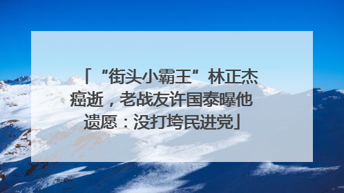 “街头小霸王”林正杰癌逝，老战友许国泰曝他遗愿：没打垮民进党
