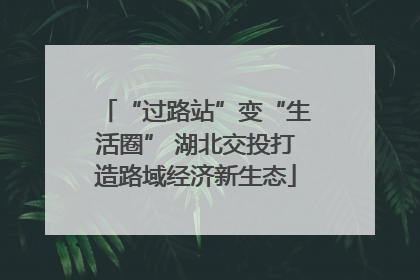 “过路站”变“生活圈” 湖北交投打造路域经济新生态