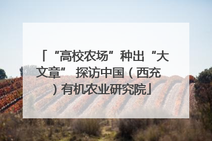 “高校农场”种出“大文章” 探访中国（西充）有机农业研究院