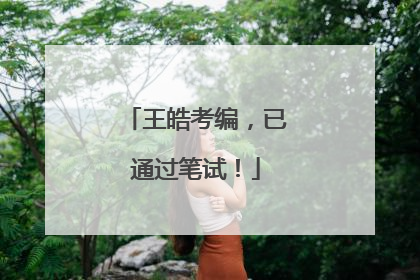 王皓考编，已通过笔试！