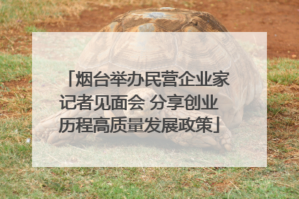 烟台举办民营企业家记者见面会 分享创业历程高质量发展政策