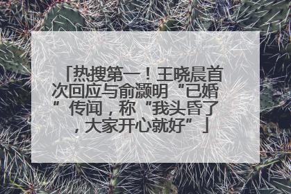 热搜第一！王晓晨首次回应与俞灏明“已婚”传闻，称“我头昏了，大家开心就好”