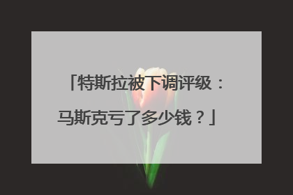 特斯拉被下调评级：马斯克亏了多少钱？