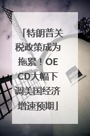 特朗普关税政策成为拖累！OECD大幅下调美国经济增速预期