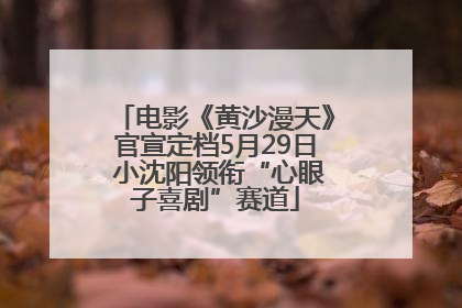 电影《黄沙漫天》官宣定档5月29日 小沈阳领衔“心眼子喜剧”赛道