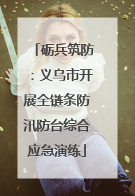 砺兵筑防：义乌市开展全链条防汛防台综合应急演练
