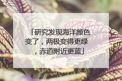 研究发现海洋颜色变了，两极变得更绿，赤道附近更蓝