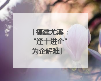 福建尤溪：“逢十进企” 为企解难