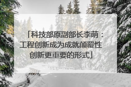 科技部原副部长李萌：工程创新成为成就颠覆性创新更重要的形式