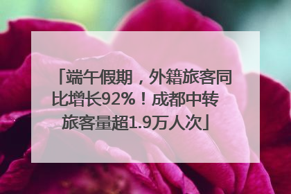 端午假期，外籍旅客同比增长92%！成都中转旅客量超1.9万人次
