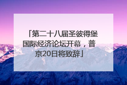第二十八届圣彼得堡国际经济论坛开幕，普京20日将致辞