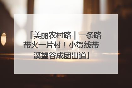 美丽农村路｜一条路带火一片村！小贺线带溪望谷成团出道