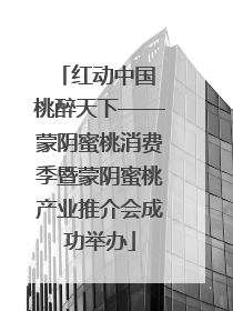 红动中国 桃醉天下——蒙阴蜜桃消费季暨蒙阴蜜桃产业推介会成功举办