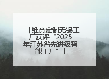 维意定制无锡工厂获评“2025年江苏省先进级智能工厂”