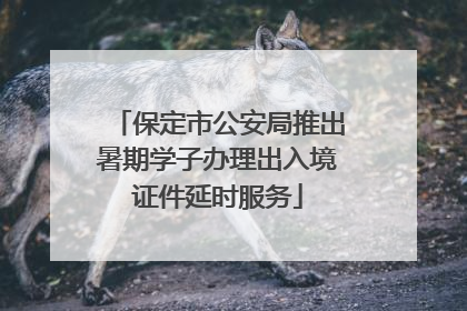 保定市公安局推出暑期学子办理出入境证件延时服务
