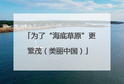 为了“海底草原”更繁茂(美丽中国)