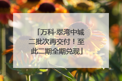 万科·翠湾中城二批次再交付！至此二期全期兑现