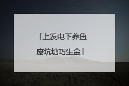 上发电下养鱼 废坑塘巧生金