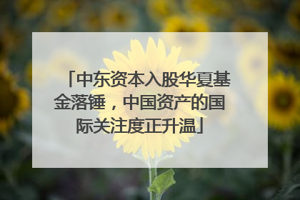 中东资本入股华夏基金落锤,中国资产的国际关注度正升温