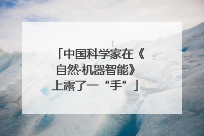 中国科学家在《自然·机器智能》上露了一“手”