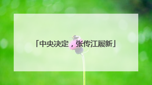 中央决定，张传江履新