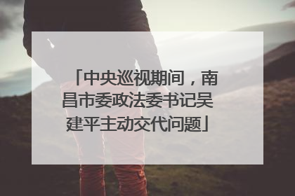 中央巡视期间，南昌市委政法委书记吴建平主动交代问题