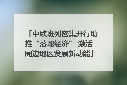 中欧班列密集开行助推“落地经济” 激活周边地区发展新动能