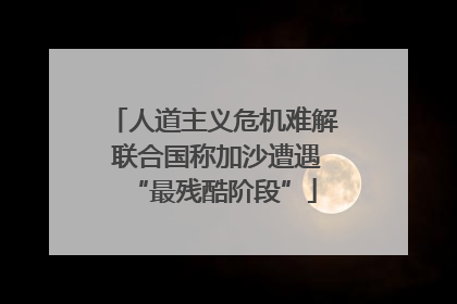 人道主义危机难解 联合国称加沙遭遇“最残酷阶段”