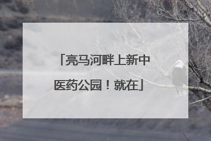 亮马河畔上新中医药公园！就在