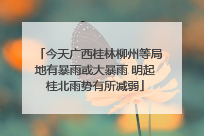 今天广西桂林柳州等局地有暴雨或大暴雨 明起桂北雨势有所减弱