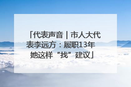 代表声音｜市人大代表李远方：履职13年 她这样“找”建议