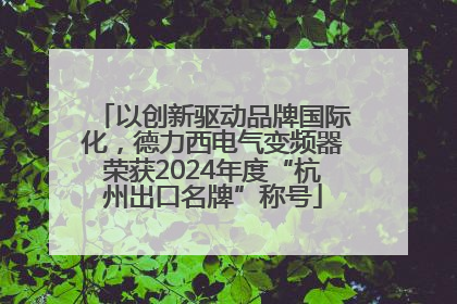 以创新驱动品牌国际化，德力西电气变频器荣获2024年度“杭州出口名牌”称号