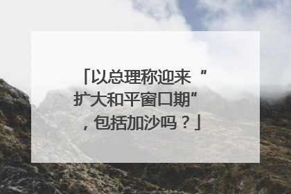 以总理称迎来“扩大和平窗口期”，包括加沙吗？