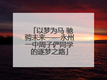 以梦为马 驰骋未来——永州一中周子俨同学的逐梦之路