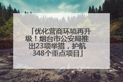 优化营商环境再升级！烟台市公安局推出23项举措，护航348个重点项目