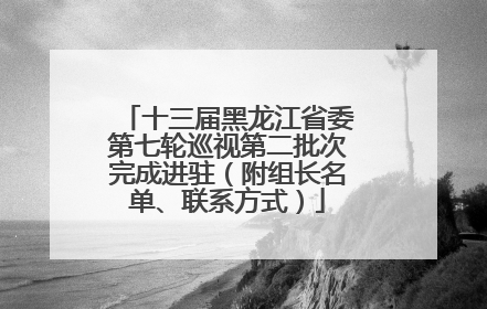 十三届黑龙江省委第七轮巡视第二批次完成进驻（附组长名单、联系方式）