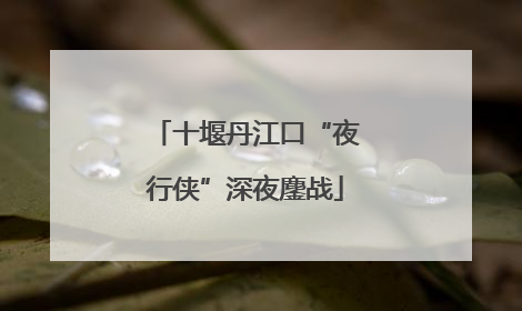 十堰丹江口“夜行侠”深夜鏖战
