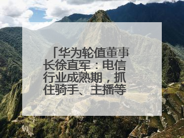华为轮值董事长徐直军：电信行业成熟期，抓住骑手、主播等成长型需求