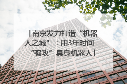 南京发力打造“机器人之城”：用3年时间“强攻”具身机器人